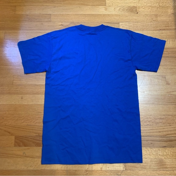 Chicago Cubs Majestic Cotton Short Sleeve T-Shirt Retro Logo Blue Men’s Large - Picture 7 of 8